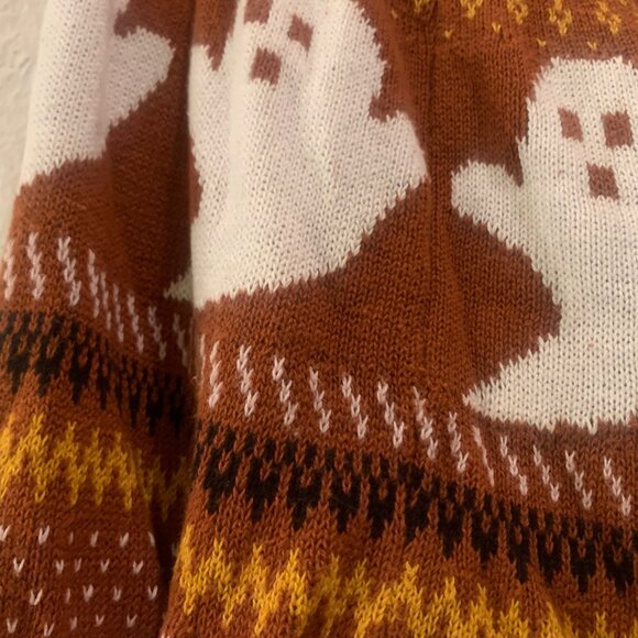Modcloth Brown You've Been Fair Isle Ghosted Sweater, XL - Picture 7 of 9